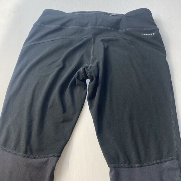 Nike Dri-fit Black Running leggings mesh panels size S Ankle  Drawstring Used - Picture 10 of 11
